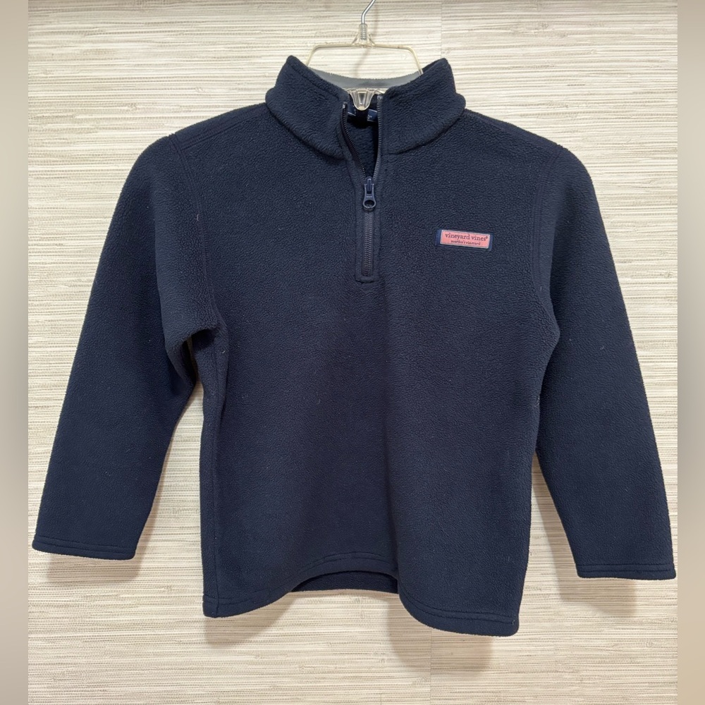 Vineyard Vines boys fleece half zip size 6 navy